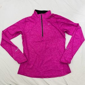 Nike Women's Size M Pink Dri-Fit Running Long Sleeve Shirt Thumb Holes